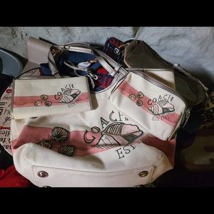 Coach bag and wallet and wristlet